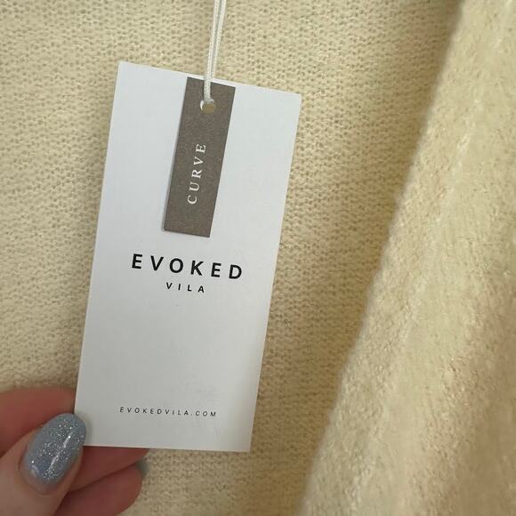 NWT Evoked Vila Womens Curve Viemma L/S Wrap Mid Calf Knit Dress Size US 22 - Picture 6 of 11